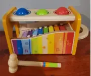 Hape Pound And Tap Music Set - Award Winning Wooden Pounding Bench..New