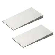 2 Pcs Metal Wedge Shims, 4x2x0.4" Triangle Flange Steel Wedge, Silver Tone