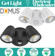 Domus Lighting Muro-Max-32S 32W LED Sensor Trio Security Spotlight, Black