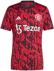 [adidas] Men's Soccer Manchester 23/24 Pre-Match Jersey - Moisture-Wicking AEROREADY Technology with 100% Recycled Materials