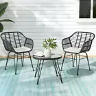 3Pcs Patio Bistro Set, Outdoor Dining Chairs and Table Setting Patio Deck Chair