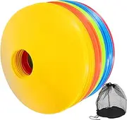 Gogogmee 1 Set Football Training Discs of Marking Cones for Soccer Basketball Tennis Durable Pe Material with Mesh Storage Bag for Agility and Coordination Exercises