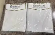 Vintage Springmaid Marvelaire White Double Full Sheet Set Flat And Fitted New