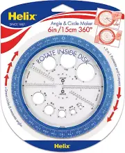 Helix Angle and Circle Maker with Integrated Circle Templates, 360 Degree 6"