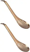 2pcs Stainless Steel Colander Spoons Ergonomic Kitchen Utensils for Wonton Caviar High Density Strainers with Easy Clean Design Finish for Cooking Serving