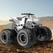 RC Monster Truck Tesla Cyberquad 2.4G Off-Road Toy Amphibious Truck 18650mAh 120Min Charge Age 6+ Kids Christmas Gift COL Silver