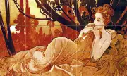 Art Nouveau Dust Alphonse Mucha Ceramic Mural Backsplash Bath Tile 2421
