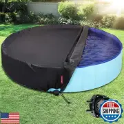 QH.HOME[2025 Upgraded Windproof] 77 79 80 inch Kiddie Pool Cover Round, Colla