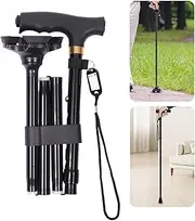 ENLUNTRA Folding Walking Stick for Men or Women, Portable Walking Cane for Seniors, Foldable Walking Sticks with Rubber Ends for Stability, Adjustable Walking Sticks for Elderly