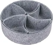 LeoLeoyy Felt Drawer Organizer,Felt Desk Organizer Tray | Round Storage Organizer, Vanity Drawer Organizer, Catchall Tray for Makeup, Jewelry, Utensils & Gadgets
