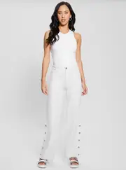 GUESS High-Rise Paz Wide Leg Denim Jeans in White Size: 30, Cotton