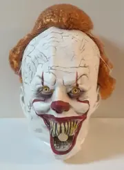 It Pennywise Clown Rubber Mask w/ Hair Halloween Costume Cosplay Theater New