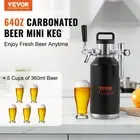 64Oz Mini Keg Pressurized Beer Growler with CO2 Regulator Stainless Steel Craft