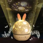 3 in 1 Rechargeable Rotating Star Projector Lamp Elk Rabbit Night Light Classic Music Box with 6 Theme Films