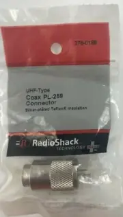 UHF-TYPE Coax PL-259 Connector Silver Plated Teflon RadioShack 278-0188 NIP