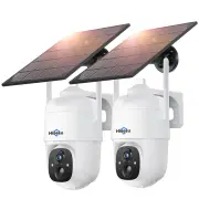 2pcs Hiseeu 2CQ1 3MP Solar WIFI IP Camera Wireless Outdoor IP66 Waterproof Battery Solar Powered PIR Human Detection 2-W