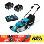 MAKITA 36V Brushless 2 x 5.0Ah 460mm (18") Lawn Mower Kit DLM464PT2