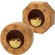 Door Chime - Magnetic Doorbell Chime | Wooden Brass Shopkeepers Bell | baguaa Diagram Doorbell Ring | Store Door Entry Bell | Shopkeepers Bell | Front Door Ornaments for Commercial Entry