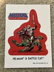HE-MAN MASTERS OF THE UNIVERSE & BATTLE CAT 1984 TOPPS STICKER CARD #19
