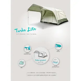 【TURBO TENT】TURBO Lite270 專利快速帳 (6人帳 一房一廳)+ 通用型邊片x2 + 前門片