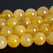Genuine Natural Gold Rutile Quartz Beads Grade A+ Round Loose Beads 8MM/10MM
