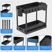 2-Tier Under Sink Organizer, Pull Out Cabinet Organizer Shelf, Kitchen Rack