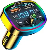 CAR MP3 Player BT5.0 FM Transmitter Dual USB & PD Hands- Calling TF Card/USB Voltage Display
