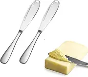 2 PCS Stainless Steel Butter Spreader Knife with Serrated Edge,3 in 1 Kitchen Gadgets Multi-function Butter Spreader and Grater with Serrated Edge for Butter Cheese Jams Jelly