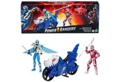 Power Rangers Dino Fury Face-Off Pack Blue Ranger and Vehicle Action Figure Play