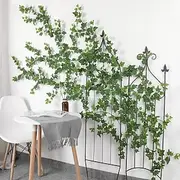 Artificial Ivy Garland Fake Vine Leaves, 2m 78.7 Plastic Greenery Hanging Plant for Restaurant Wall Decor, Faux Leaf Vine for Pipe and Air Conditioner Cover De