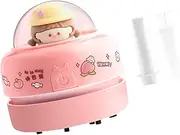 Generic Desktop Vacuum Cleaner Handheld Electrical Portable Cartoon Mini, Table Cleaner for Crumbs, Cleaning Eraser Keyboard, Pink