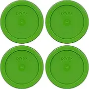 Pyrex 7202-PC 1 Cup Lawn Green Round Plastic Food Storage Lids - 6 Pack