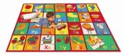 KIDS SCHOOL CLASSROOM BEDROOM EDUCATIONAL ABC FOOD NON SKID GEL RUG 3' X 5'
