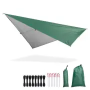 Apluschoice Camping Tent Tarp Shelter Hammock Rain Fly Green Waterproof Hiking
