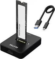 NVMe to USB M.2 Docking Station,HLETNG External NVMe M.2 SSD Reader to USB Adapter for PCIe NVMe and M.2 SATA SSDs