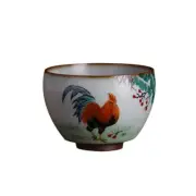 China Song Dynasty Antique master tea cup ruyao rooster design ceramic cup