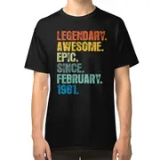 Retro Vintage 40th Birthday Awesome Since February 1981 T-shirt