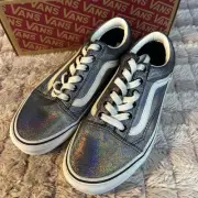 Vans Old Skool Silver Sneakers Size 7.5 Women Or 6.0 Men