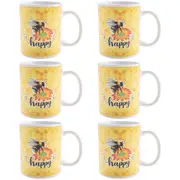 6PK Joybee Ceramic Coffee Mug Hot Tea/Milk Cup Drinkware 115x95mm Bee Happy