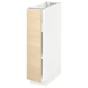 METOD base cabinet with shelves, white/Askersund light ash effect, 20x60x80 cm