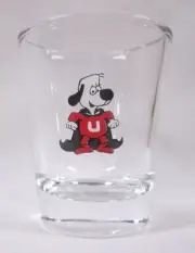 Under/Dog Character Image on Clear Shot Glass