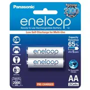 Panasonic Eneloop Rechargeable AA Batteries 2 Pack (2 PK)