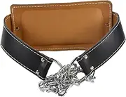 UGPLM Weightlifting Dip Belt Gym Lifting Belt PU Leather Wide Lumbar Back Support with Chain Waist Support for Men and Women Squat