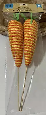 Crafter’s Square Carrot Picks Jute/Foam Easter /Spring 12 inch Crafts 2 Pc NEW