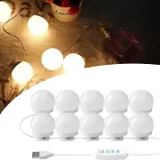 Make Up Mirror Lights 10 LED Kit Bulbs Vanity Light Dimmable Lamp Bathroom