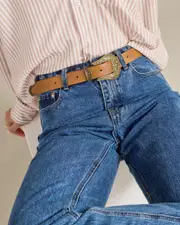 [Mooloola] Mooloola Women's Austin Belt in Light Tan Brown Size Small/Medium S/M Light Tan Brown