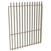 ProtectorAl 1201 - 1500 x 1800mm Paperbark Aluminium Radiator Garden Gate With Mid Rail