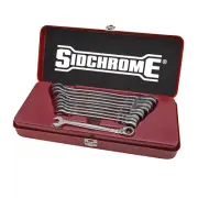 Sidchrome METRIC PRO SERIES GEARED SPANNERS SET SCMT22202N 10Pieces Ring Head