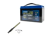 Adventure Kings AGM Deep Cycle Battery 115AH + Rechargeable Lithium LED Worklight