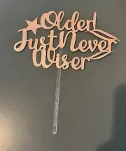 Taylor Swift themed birthday cake topper Glitter Rose Gold Older but never wiser